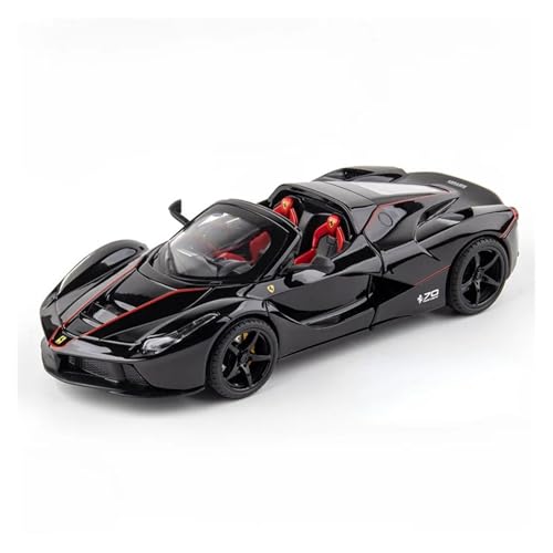 WJXNNON Für Ferrari Laferrari Cabrio Legierung Rennwagen Modell Diecast Metall Spielzeug Fahrzeuge Auto Modell Spielzeug Geschenk 1:22(Black No Box) von WJXNNON