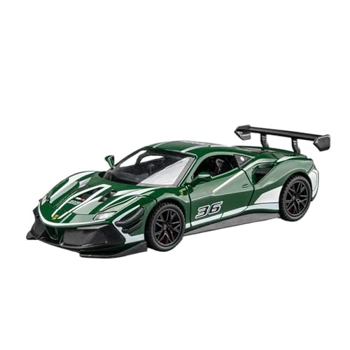 WJXNNON Für Ferraris 488 Supercar Legierung Auto Druck Druck Spielzeug Fahrzeuge Auto Modell Sound Und Licht Ziehen Auto Spielzeug Geschenke 1:32(Green) von WJXNNON