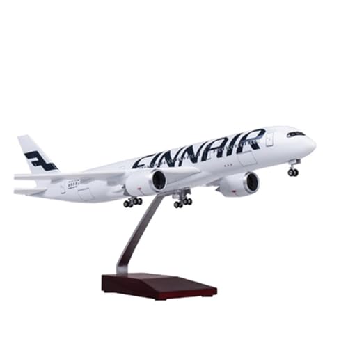 WJXNNON Für Finnair A350 Flugzeugmodell Aus Druckgussharz, Display, Geschenkdekoration, 1/142, 47 cm(No Light) von WJXNNON