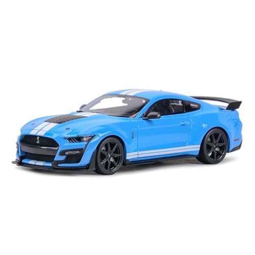 WJXNNON Für Ford Mustang GT500 Blau Sportwagen Statische Druckgussfahrzeuge Sammlermodell Autospielzeug 1:18(Sky Blue) von WJXNNON