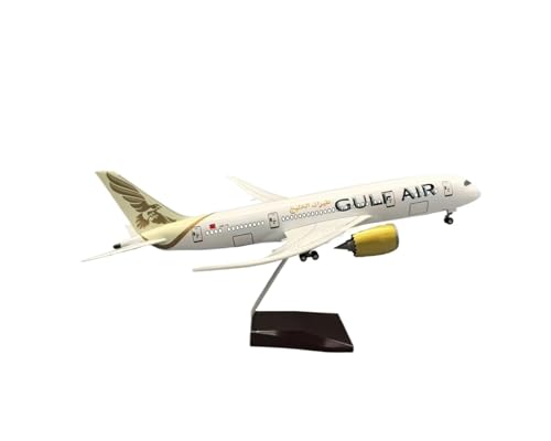 WJXNNON Für Gulf Air B787 Airline Flugzeug Druckguss Harz Modell Dreamliner Flugzeug Replik Flugzeug Sammlung Dekoration 1/130 Maßstab 47CM(with lamp) von WJXNNON