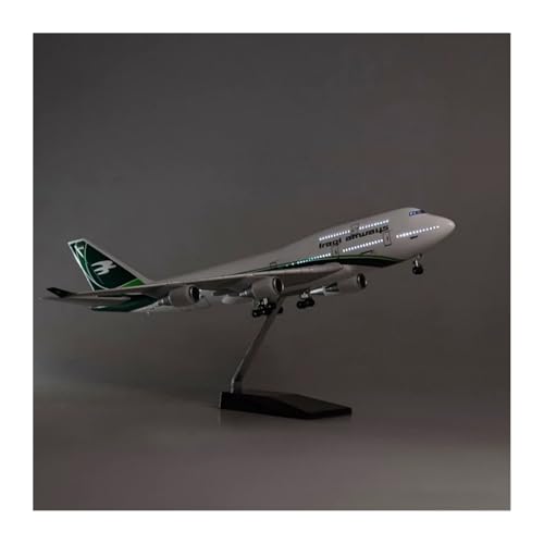 WJXNNON Für Iraqi Airways 747 Flugzeugmodell, Druckguss-Flugzeugmodell Mit Licht Und Rad, Kunststofflegierung, Flugzeuggeschenke, 47 cm, 1/150(with Light) von WJXNNON