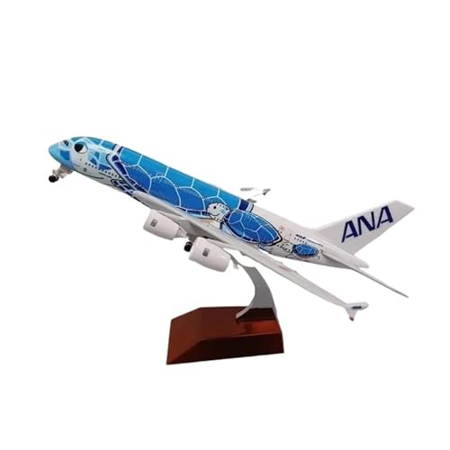 WJXNNON Für Japan ANA Airbus A380 Cartoon Sea Turtle Airlines Druckguss Flugzeug Modell Flugzeug Flugzeug Grün Orange Blau 20 cm(Blue) von WJXNNON