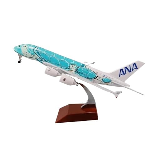 WJXNNON Für Japan ANA Airbus A380 Cartoon Sea Turtle Airlines Druckguss Flugzeug Modell Flugzeug Flugzeug Grün Orange Blau 20 cm(Green) von WJXNNON