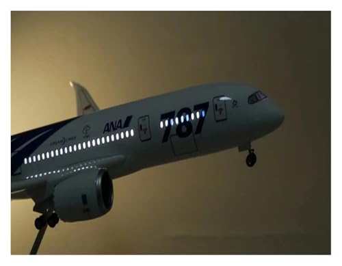 WJXNNON ﻿Für Japan Airlines Boeing B787 Resin Flugzeug Druckgussmodell Mit Licht Und Rädern Spielzeug Display Geschenke 1:130(with Light) von WJXNNON