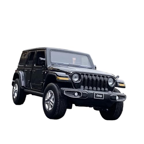 WJXNNON Für Jeep Wrangler Rubicon Legierung Automodell Druckguss Metall Spielzeug Geländewagen Automodell Simulation Sammlung 1:32(Black) von WJXNNON