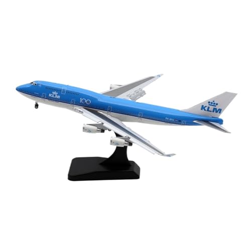 WJXNNON Für KLM Airlines Boeing 747-400 Druckguss-Flugzeugmodell, Jet PH-BFG Mit Heruntergelassenen Klappen, Sammlerflugzeug Aus Legierung, 1:400 von WJXNNON