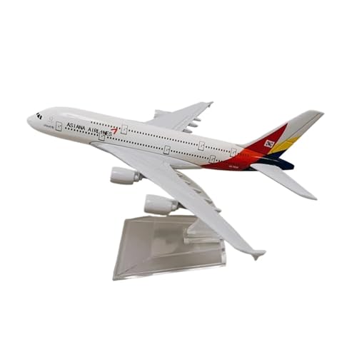 WJXNNON ﻿Für Korean Air Asiana Airlines A380 Druckguss-Flugzeugmodell, Legierungsflugzeugmodell, Geschenke, 16 cm von WJXNNON