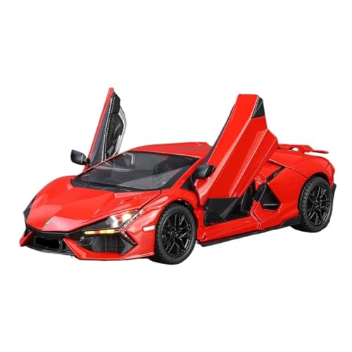 WJXNNON Für Lambo Legierung Super Auto Modell Sound Licht Kollektive Kinder Junge Diecast Spielzeug Fahrzeug 1:24(Red) von WJXNNON