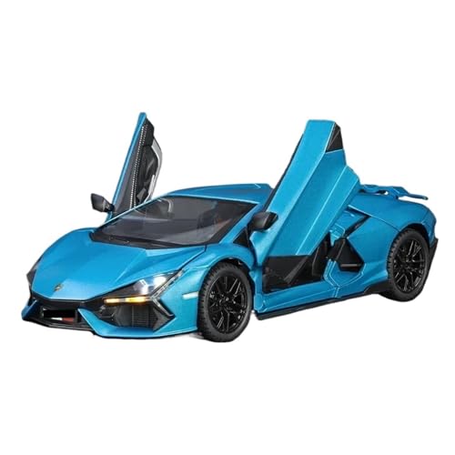 WJXNNON Für Lamborghini Auto Modell Zurückziehen Akustooptischen Legierung Discast Metall Spielzeug Auto Modell Für Kinder Jungen 1:24(Blue-Boxed) von WJXNNON