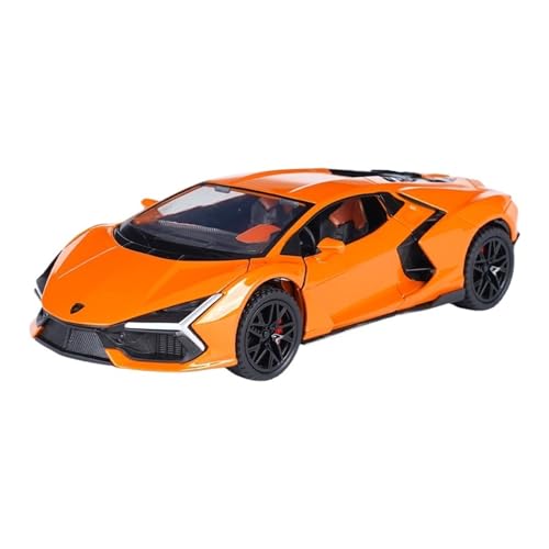 WJXNNON Für Lamborghini Revuelto Automodell Pull Back Akustooptische Metalllegierung Spielzeugautomodell 1:32(Orange No Box) von WJXNNON