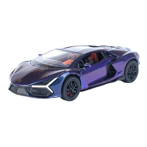 WJXNNON Für Lamborghini Revuelto Automodell Pull Back Akustooptische Metalllegierung Spielzeugautomodell 1:32(Purple No Box) von WJXNNON