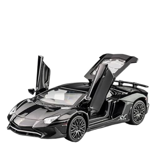 WJXNNON Für Lamborghinis Legierung Sportwagen Modell Zurückziehen Sound Und Licht Auto Modell Spielzeug Sammlung Geschenk 1:32(LP750-4 Black) von WJXNNON