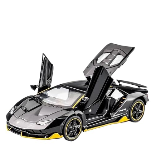 WJXNNON Für Lamborghinis Legierung Sportwagen Modell Zurückziehen Sound Und Licht Auto Modell Spielzeug Sammlung Geschenk 1:32(LP770-4 Bright Black) von WJXNNON