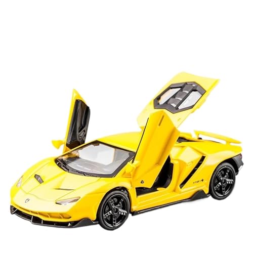 WJXNNON Für Lamborghinis Legierung Sportwagen Modell Zurückziehen Sound Und Licht Auto Modell Spielzeug Sammlung Geschenk 1:32(LP770-4 Yellow) von WJXNNON