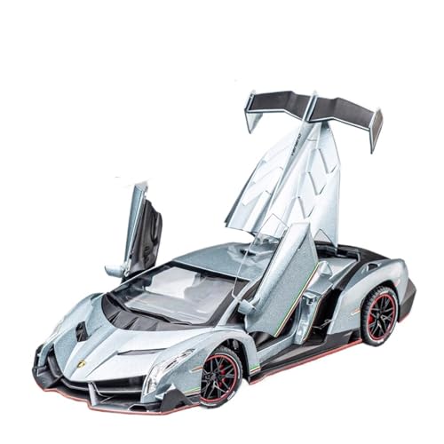 WJXNNON Für Lamborghinis Supercar Legierung Automodell Sound Und Licht Kinderspielzeug Sammlerstücke Geschenk 1:24(Silver) von WJXNNON