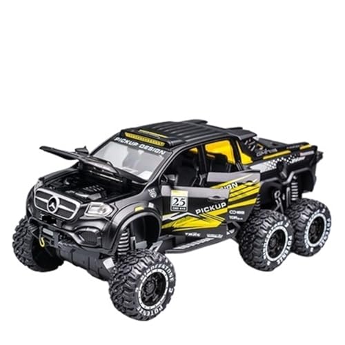 WJXNNON Für Legierungs-Pickup-Automodell, Druckguss Und Spielzeug, Metall-Geländewagen, Automodell, Kinderspielzeug, Geschenk, 1:28 Fuß(Refit Black) von WJXNNON