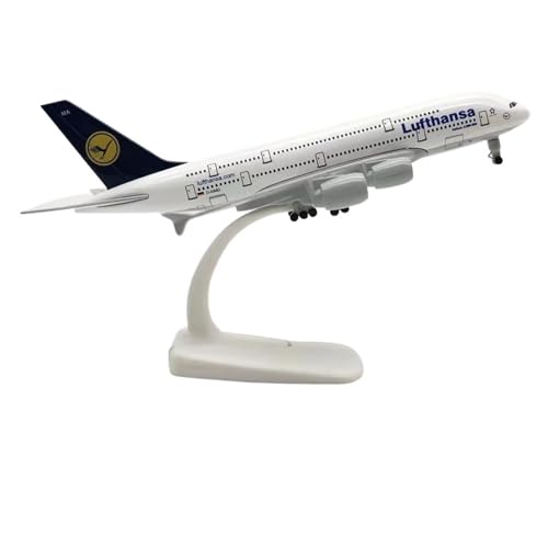 WJXNNON ﻿Für Lufthansa 380 Flugzeugmodelle Legierungsmaterial Mit Fahrwerksrädern Spielzeug Geschenk Zur Ausstellung 20CM von WJXNNON