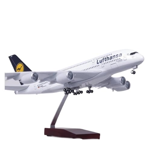 WJXNNON ﻿Für Lufthansa A380 Flugzeugmodelle Druckgussflugzeuge Großes Harzflugzeug Modellflugzeug Bausatz Erwachsene 1:160 Modellflugzeug 50,5cm(No Light) von WJXNNON