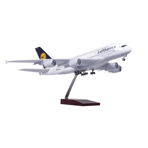 WJXNNON Für Lufthansa Airline A380 Flugzeugmodell Mit Licht Und Rad Harz Flugzeugmodell Für Display Collecti 1/160(Lufthansa No Light) von WJXNNON