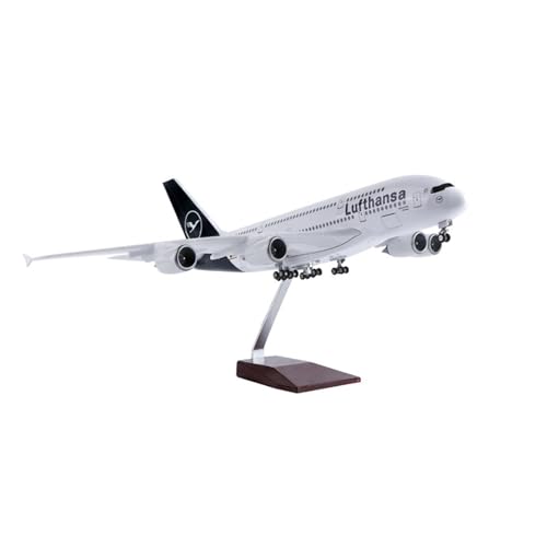 WJXNNON Für Lufthansa Airline A380 Flugzeugmodell Mit Licht Und Rad Harz Flugzeugmodell Für Display Collecti 1/160(New Lufthansa no) von WJXNNON