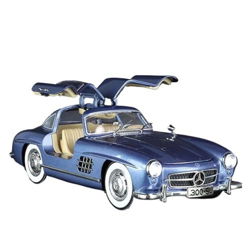 WJXNNON Für Mercedes Benz 300SL Legierung Automodell Classic Vintage Diecast Metall Sound Light Collecties Geschenk 1:24(Blue) von WJXNNON