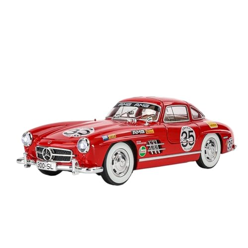 WJXNNON Für Mercedes Benz 300SL Legierung Automodell Classic Vintage Diecast Metall Sound Light Collecties Geschenk 1:24(Red 2 Box) von WJXNNON