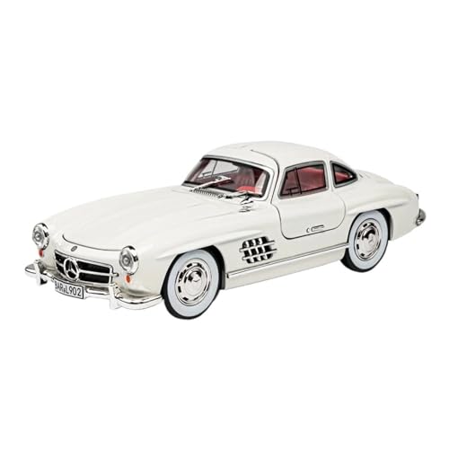 WJXNNON Für Mercedes Benz 300SL Oldtimer-Legierung Druckguss-Automodell Home Interior Dekoration Ornamente Sound & Licht Sammeln Hobby Geschenk 1:24(White-Boxed) von WJXNNON