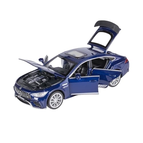 WJXNNON Für Mercedes Benz AMG GT63 Sportwagen Legierung Druckguss Automodell Sound Light Pull Back Spielzeug Ornamente Geschenk Sammeln 1:32(Blue) von WJXNNON