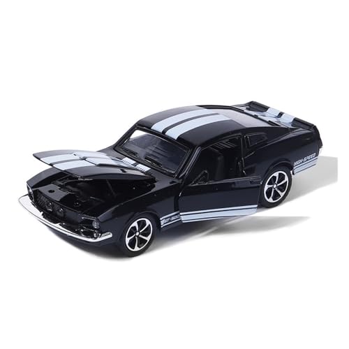 WJXNNON Für Mustang Oldtimer-Legierungsauto-Sportwagenmodell, Kinderspielzeugauto-Ornament, Rebound-Automodell, 1:32(Black) von WJXNNON