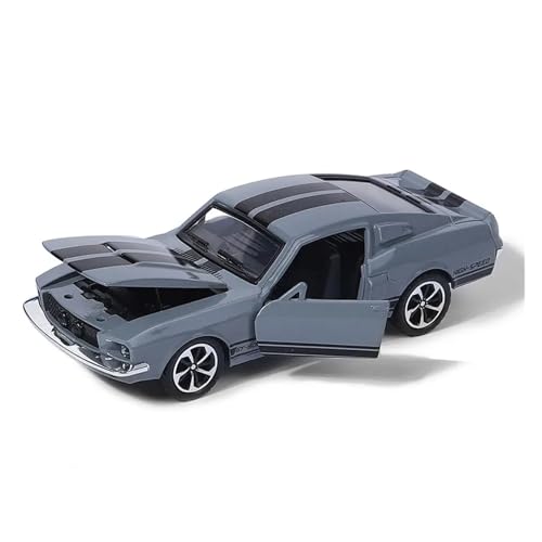 WJXNNON Für Mustang Oldtimer-Legierungsauto-Sportwagenmodell, Kinderspielzeugauto-Ornament, Rebound-Automodell, 1:32(Gray) von WJXNNON