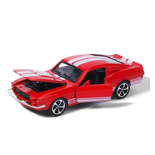 WJXNNON Für Mustang Oldtimer-Legierungsauto-Sportwagenmodell, Kinderspielzeugauto-Ornament, Rebound-Automodell, 1:32(Red) von WJXNNON