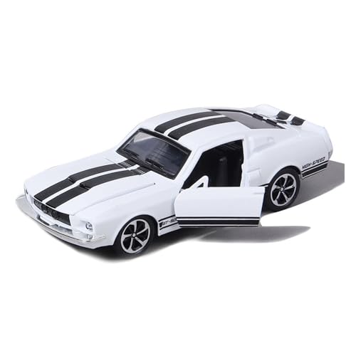 WJXNNON Für Mustang Oldtimer-Legierungsauto-Sportwagenmodell, Kinderspielzeugauto-Ornament, Rebound-Automodell, 1:32(White) von WJXNNON