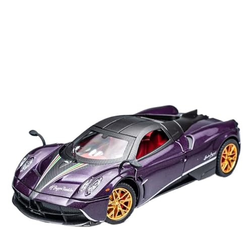 WJXNNON Für Pagani Auto Legierung Auto Modell Super Sport Auto Kinder Spielzeug Auto Junge Sammlung Dekoration Geschenk 1:24(Purple with Box) von WJXNNON