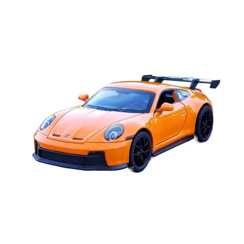 WJXNNON Für Porsche 911 GT3 Supercar Legierung Auto Modell Spielzeug Auto Sound Und Licht Junge Kinder Spielzeug Sammlerstücke Geschenk 1:32(Orange) von WJXNNON