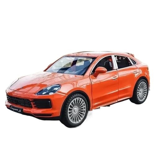 WJXNNON Für Porsche Cayenne S SUV Legierung Automodell Druckguss Automodell Simulation Sound Licht Sammlung Geschenk 1:24(Orange No Box) von WJXNNON