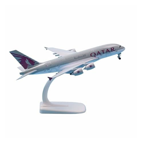 WJXNNON ﻿Für Qatar Airways A380 Flugzeugmodell Aus Metalldruckguss, Spielzeug, Geschenk, 18 cm, Maßstab 1:400 von WJXNNON