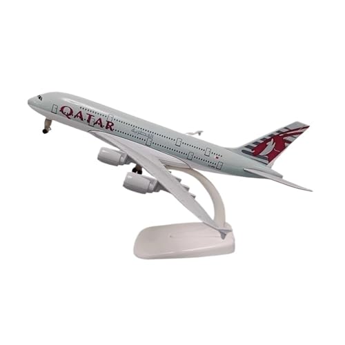 WJXNNON Für Qatar Classic Airways 380 Airways Airlines Metall Legierung Flugzeug Modell Druckguss Flugzeug & Fahrwerke Räder Spielzeug Geschenk 20 cm von WJXNNON