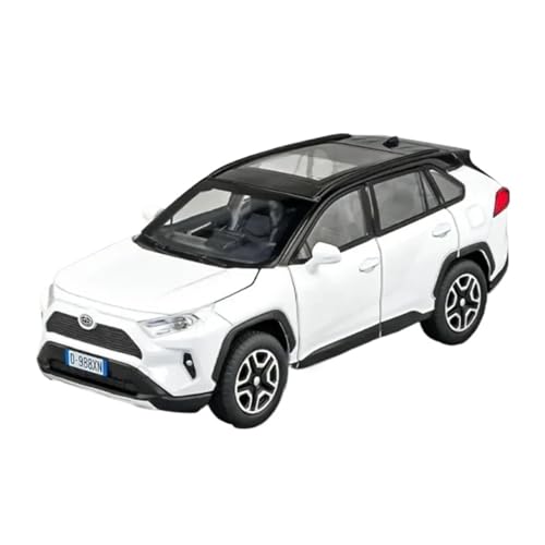 WJXNNON Für RAV4 SUV Legierung Auto Modell Diecast Spielzeug Fahrzeuge Auto Modell Sound Licht Sammlung Kinder Spielzeug Geschenk 1:32(White) von WJXNNON