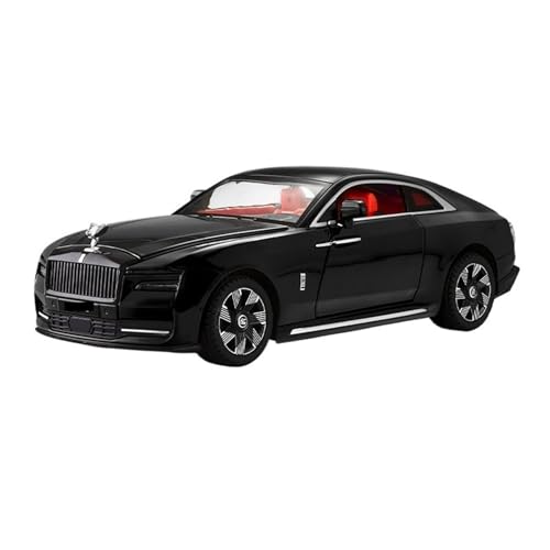 WJXNNON Für Rolls Royce Legierung Druckguss Automodell Pull Back Sound Licht Dekoratives Spielzeug 1/24(Black) von WJXNNON