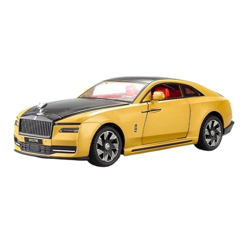 WJXNNON Für Rolls Royce Legierung Druckguss Automodell Pull Back Sound Licht Dekoratives Spielzeug 1/24(Gold) von WJXNNON