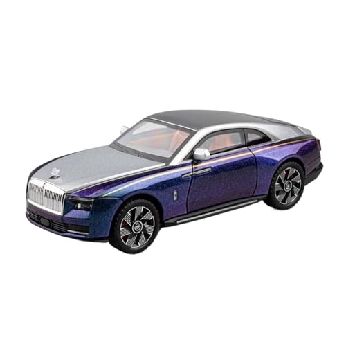 WJXNNON Für Rolls Royce Legierung Luxy Auto Modell Diecast Metall Auto Modell Sound Und Licht Jungen Spielzeug Für Kinder Geschenk 1:24(Purple with Box) von WJXNNON