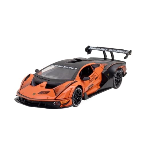 WJXNNON Für SCV12 Rennwagenmodell Legierung Diecast Sound Licht Zurückziehen Türen Geöffnet Kinder Geschenke 1:24(Orange) von WJXNNON