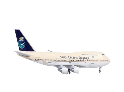 WJXNNON Für Saudi Arabian Airlines B747-400 Flugzeugmodell W Light Wheels Fahrwerk Collection Display 1:150(No Light) von WJXNNON