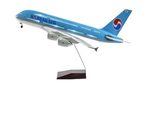 WJXNNON Für South Korea Airways Flugzeugmodell Druckgussharz A380 Air Bus Passagierflugzeug Mit Kabinenbeleuchtung 46 cm 1/160(No lamp) von WJXNNON