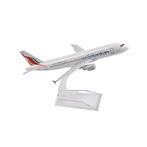 WJXNNON Für SriLankan Airlines Airbus A320 Flugzeug Modell Flugzeug Modell Druckguss Metall 1/400 Skala Flugzeuge 16 cm von WJXNNON