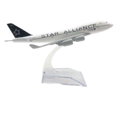 WJXNNON Für Star Alliance B747 Boeing Statische Flugzeug Modell Legierung Solide Spielzeug Handwerk 16 cm von WJXNNON