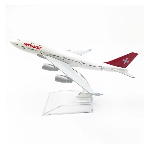 WJXNNON Für Swiss Airlines Boeing 747 Legierung Modell Sammlung Geschenk Souvenir Spielzeug Flugzeug 16CM von WJXNNON