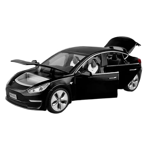 WJXNNON Für Tesla Model 3 Legierung Auto Modell Spielzeug Autos Für Kinder Geschenke Junge Spielzeug Sound Licht Zurückziehen 1:32(Model 3 Black) von WJXNNON