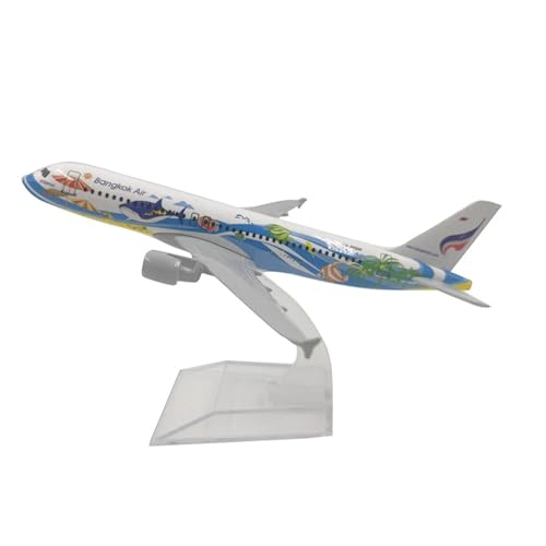 WJXNNON Für Thai Bangkok Air Airbus 320 Flugzeug Modell Flugzeug Diecast Metall 1/400 Skala Flugzeuge 16 cm von WJXNNON